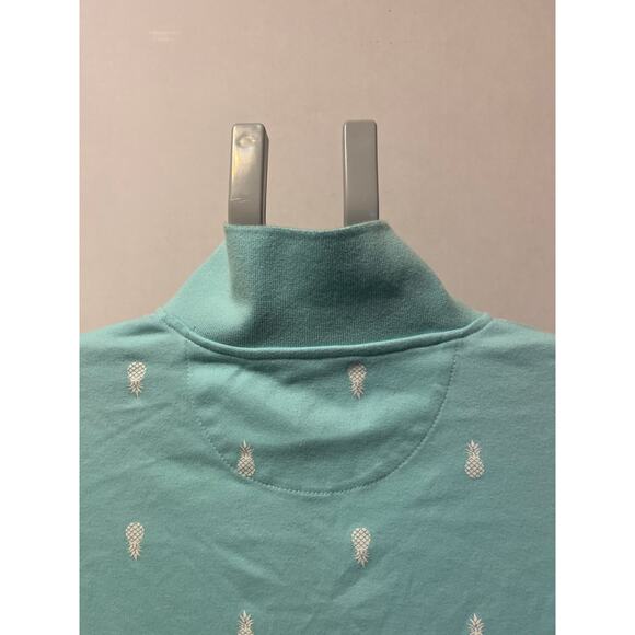 Tackle & Tides Men’s Aqua Blue Pineapple Print Polo Shirt Size M - Picture 7 of 9